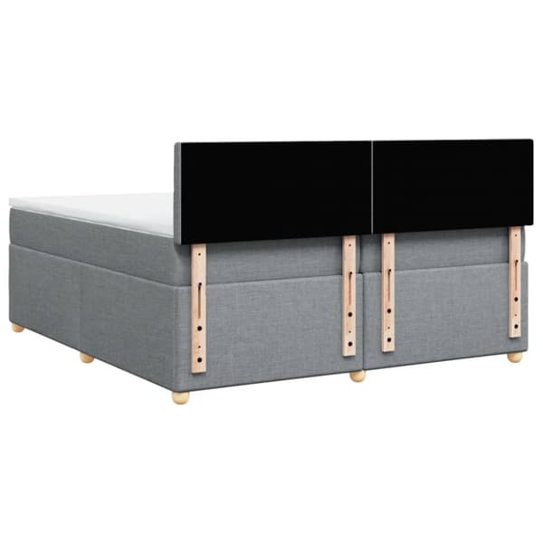 Ramsäng med madrass ljusgrå 200x200 cm tyg