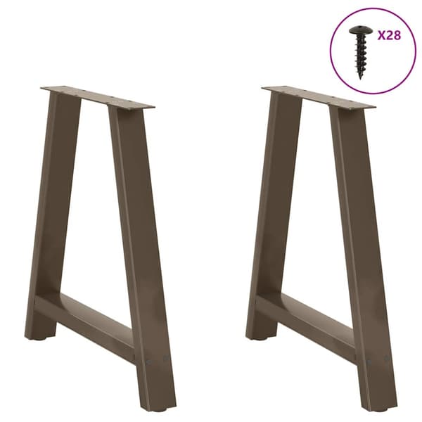 Matbordsben A-formade 2 st 80x(72-73) cm stål