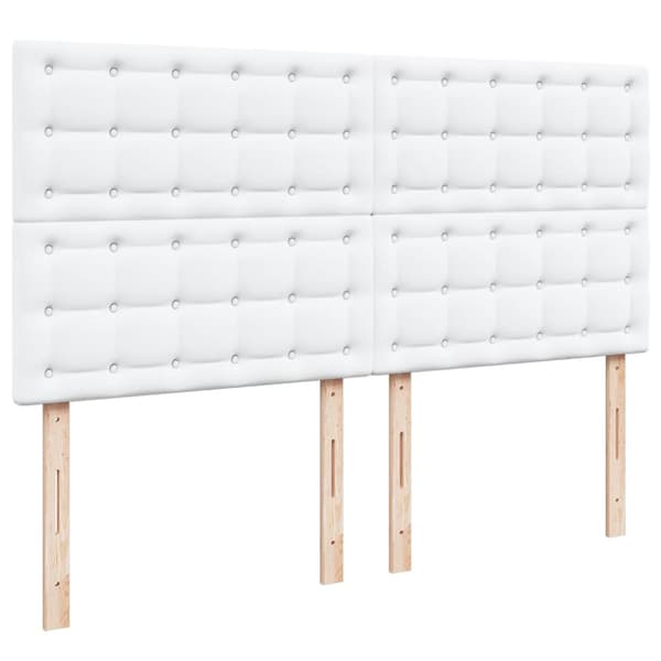 Ramsäng med madrass vit 200x200 cm konstläder