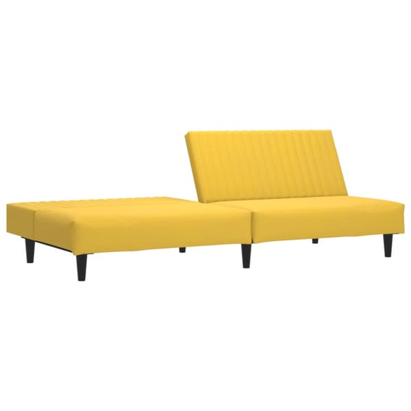 Bäddsoffa 2-sits gul sammet