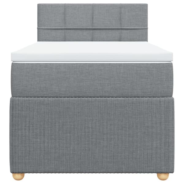 Ramsäng med madrass ljusgrå 100x200 cm tyg