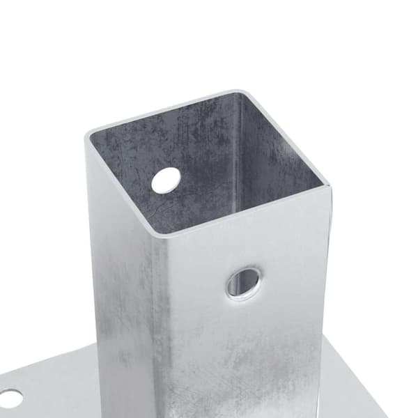 Stolpbaser fyrkant 4 st silver 61x61 mm galvaniserat stål
