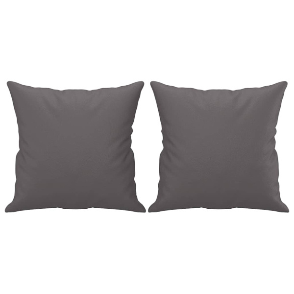 2-sits soffa med prydnadskuddar grå 140 cm konstläder