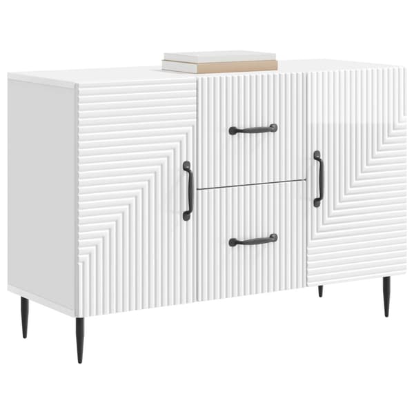 Sideboard Vit högglans 89 x 34,5 x 60 cm Konstruerat trä