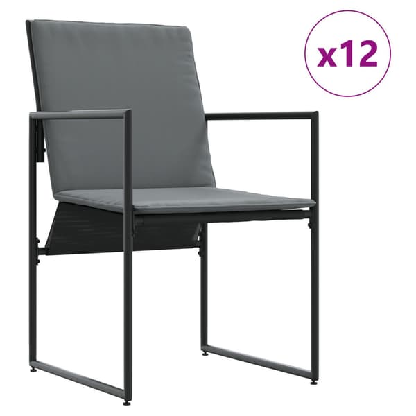 Trädgårdsmöbelset 17 pcs Svart Stål