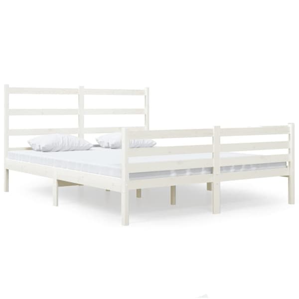 Sängram vit massiv furu 120x190 cm