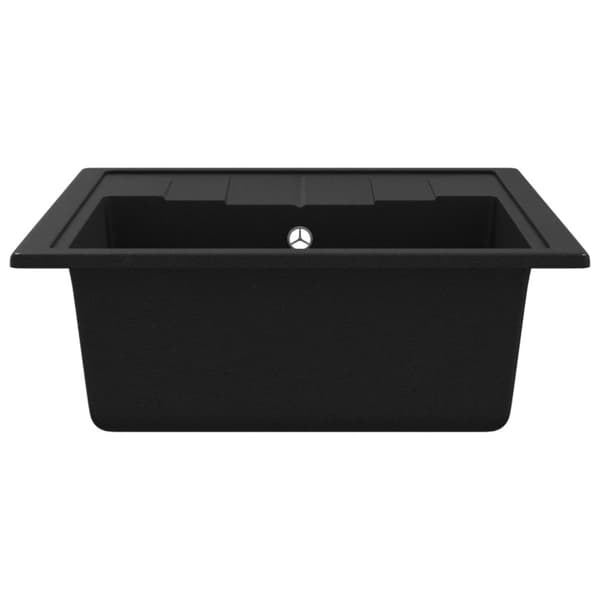 Diskho med bräddavlopp oval svart granit
