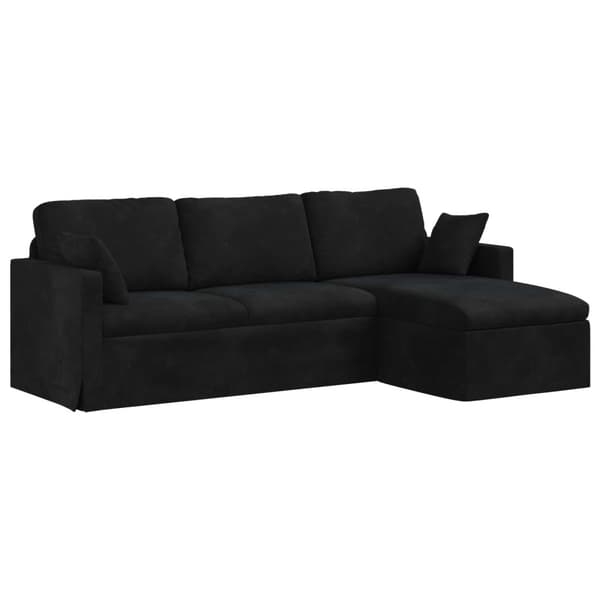 Soffa Svart 228 x 134 x 80 cm Sammet