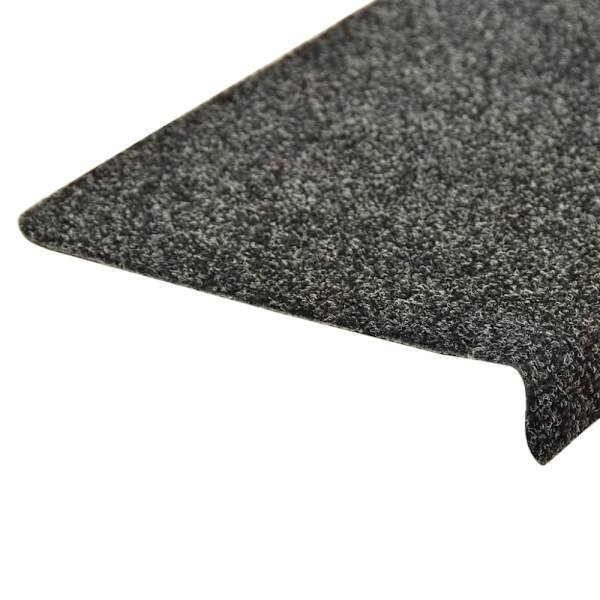 Trappmattor självhäftande 5 st 65x21x4 cm mörkgrå rektangulär kant