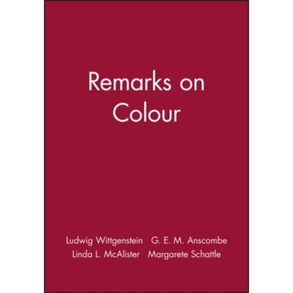 Remarks on Colour (häftad, eng)