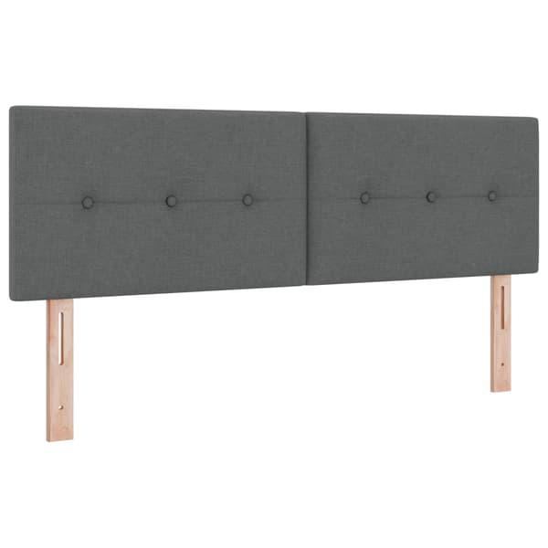 Boxspring säng med madrass och LED Mörkgrå 140 x 190 cm Tyg