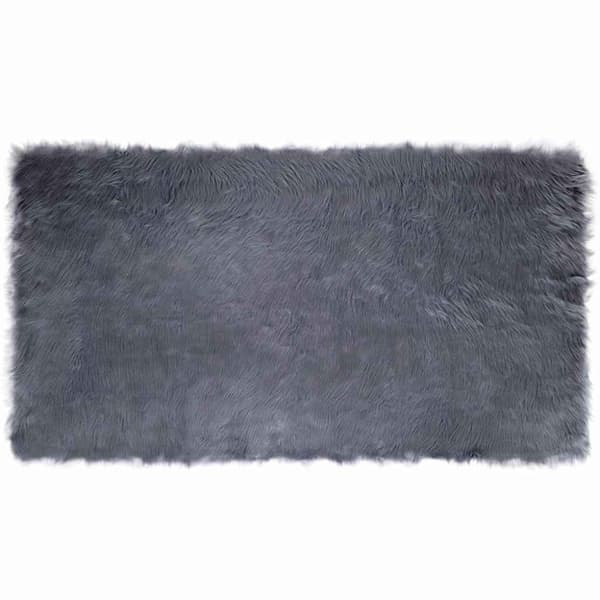 Fuskfäll matta TAFALLA Antracit 60 x 110 cm Polyester