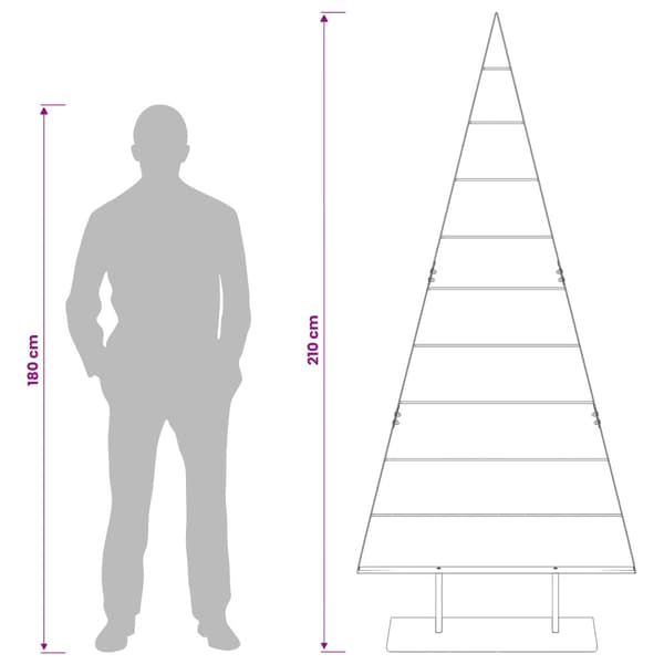 Metall julgran KUOPIO 210 cm Stål Vit