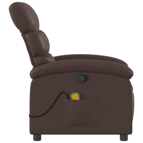 Massagefåtölj brun konstläder