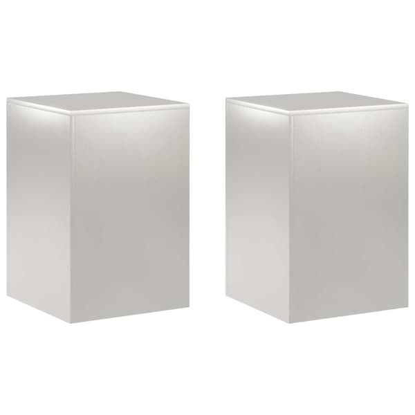 Växtställ 2 pcs Silver 40 x 40 x 60 cm Stål