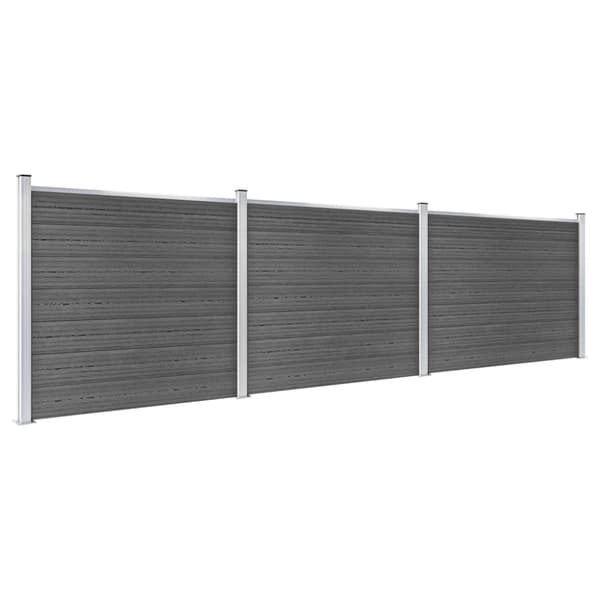 Staketpaneler WPC 526x146 cm svart