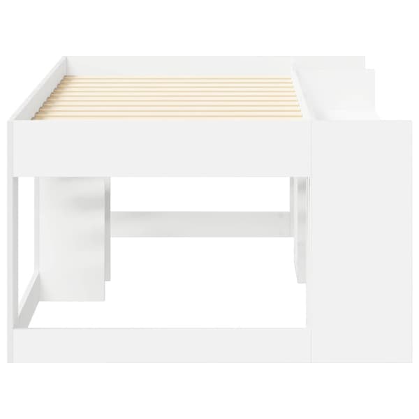 Barnsängsram med förvaring Vit 80 x 160 cm Konstruerat trä
