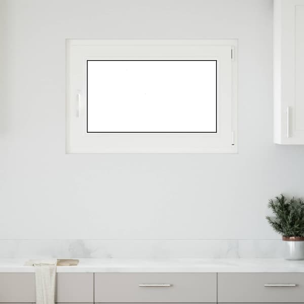 Källarfönster RISOR Vit 90 x 70 cm PVC och glas