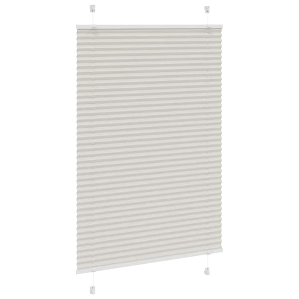 Plisserad persienn ljusgrå 85x100 cm tyg bredd 84,4cm polyester