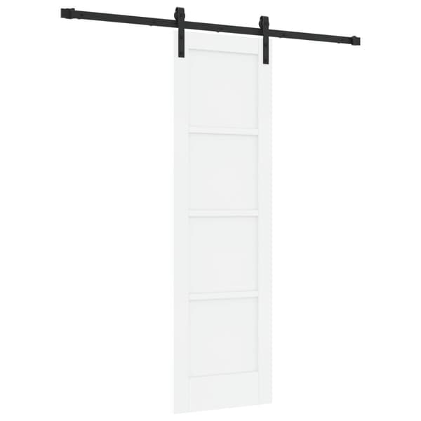 Skjutdörr 61 x 198,5 cm Konstruerat trä Vit och svart