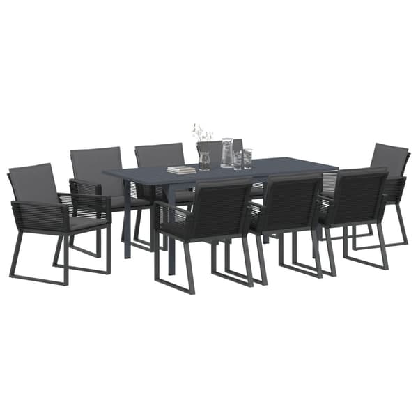 Trädgårdsmöbelset 9 pcs Antracit konstrotting