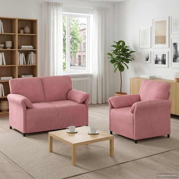 Soffset 2 st Rosa Sammet