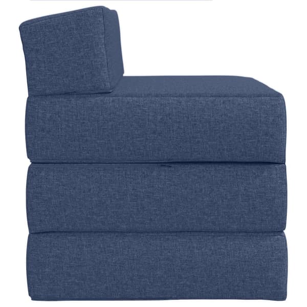 Fällbar Soffbed Blå 200 x 70 x 15 cm Tyg