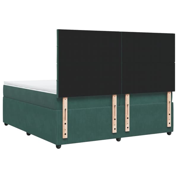 Ramsäng med madrass mörkgrön 200x200 cm sammet