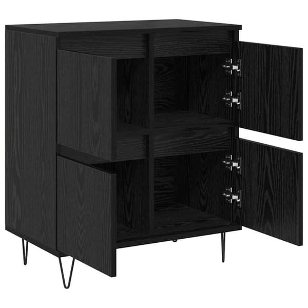 Skåp 3 pcs Svart Ek