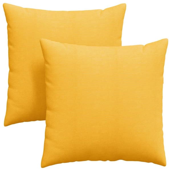 Sofakuddar 2 pcs Ljusgul 60 x 60 cm Kordread tyg