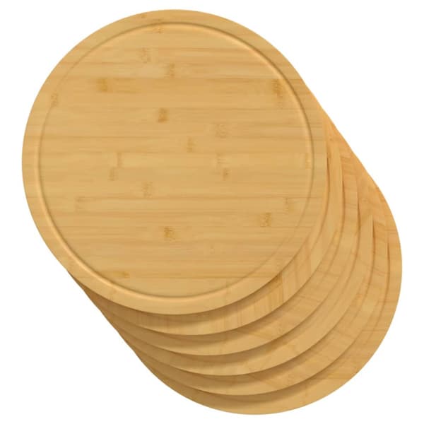 Skärbrädor 6 st Ø40x1,5 cm bambu