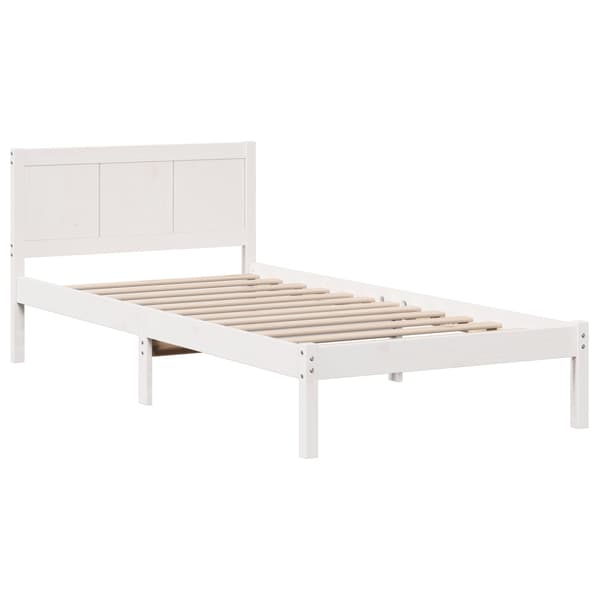 Sängram Vit 100 x 200 cm Massivt tallträ