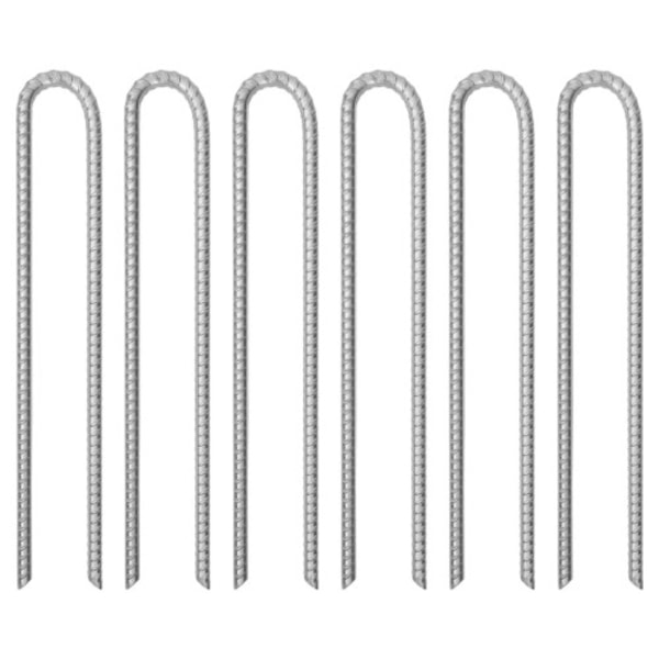 Tältpinnar 6 st U-formade 41,5 cm Ø12 mm galvaniserat stål