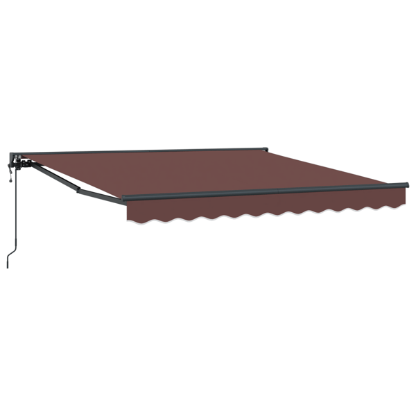 Markisram Brun 350 x 250 cm Polyester med PU-beläggning