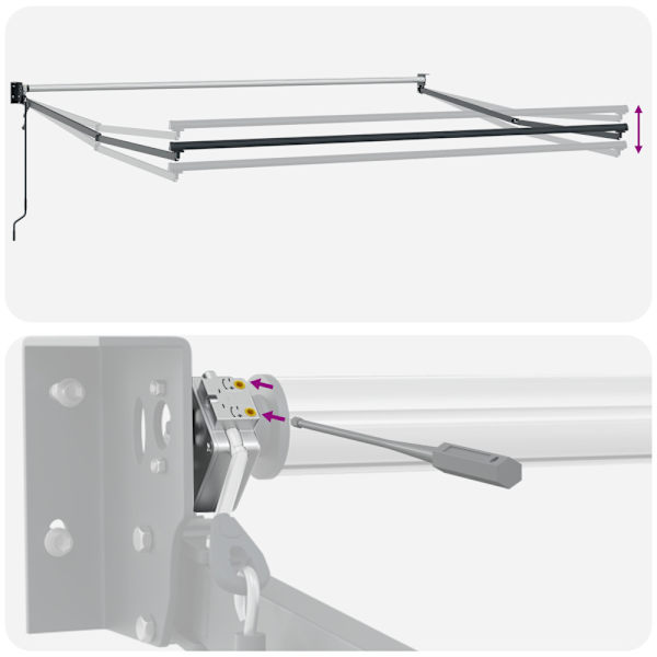 Utfällbar markis Vit 400 × 300 cm Polyester och aluminium
