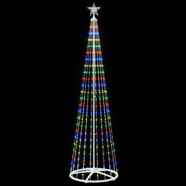 LED-konjulgran 250 cm 470 LED-lampor Mångfärgad Stål Vit