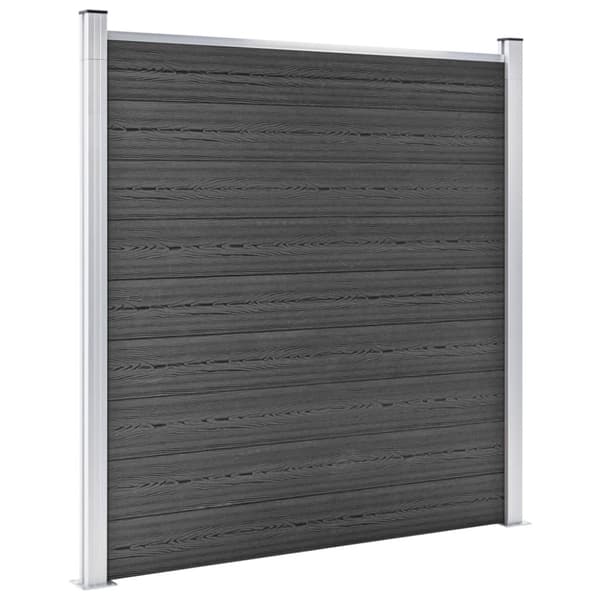 Staketpaneler WPC 792x(105-186) cm svart