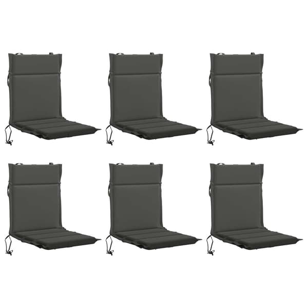 Stolsdyna med låg rygg GEMERT 6 st 100% Polyester Antracit