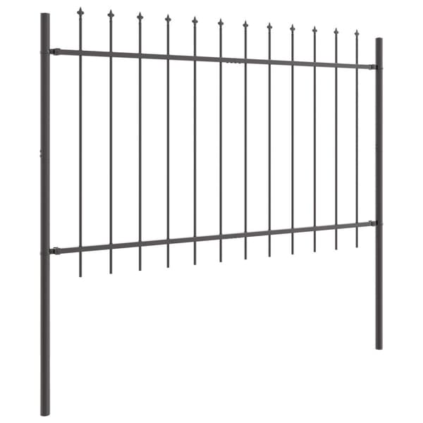 Trädgårdsstängsel 2 pcs Grå 3,4 x 1,2 m Pulverlackerad stål