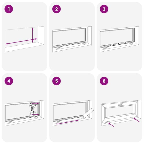 Källarfönster RISOR 80 x 40 cm PVC och glas Antracit