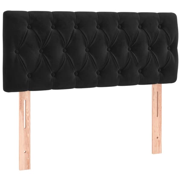 Ramsäng med madrass svart 100x200 cm sammet