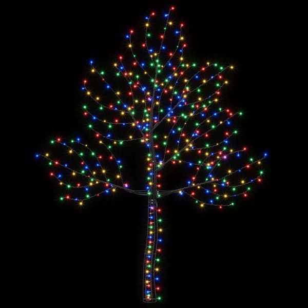 LED-julgran för vägg 210 cm 312 LED-lampor Mångfärgad Stål