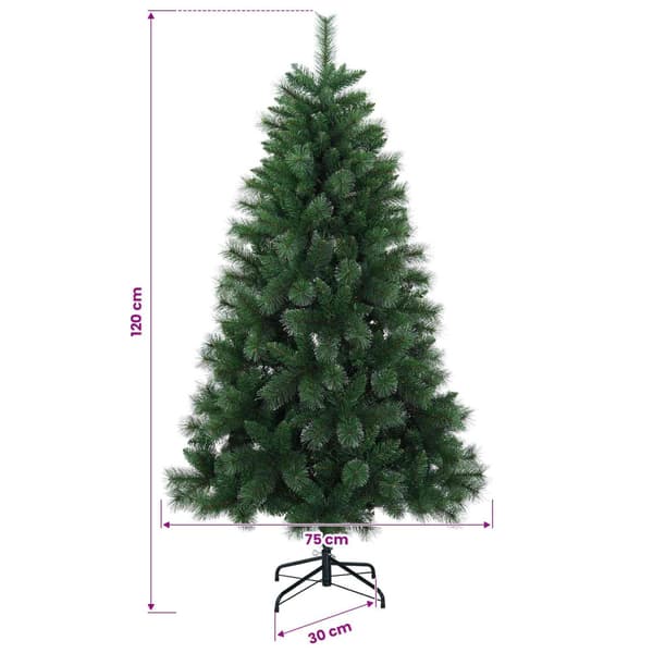 Konstgjord julgran med julkula 120 cm 150 LED-lampor Varmvit