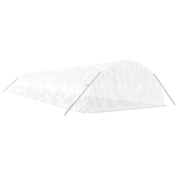 Växthus med stålram vit 90 m² 18x5x2,3 m