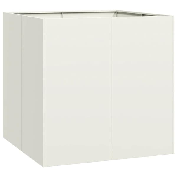Planteringskärl vit 80x80x80 cm stål