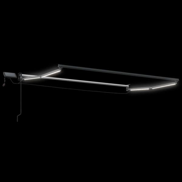 Manuell utdragbar markis med LED-lampor 3,5 x 2,5 m