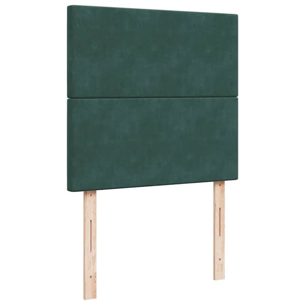 Ottoman sängram med madrasser mörkgrön 160x200 cm sammet