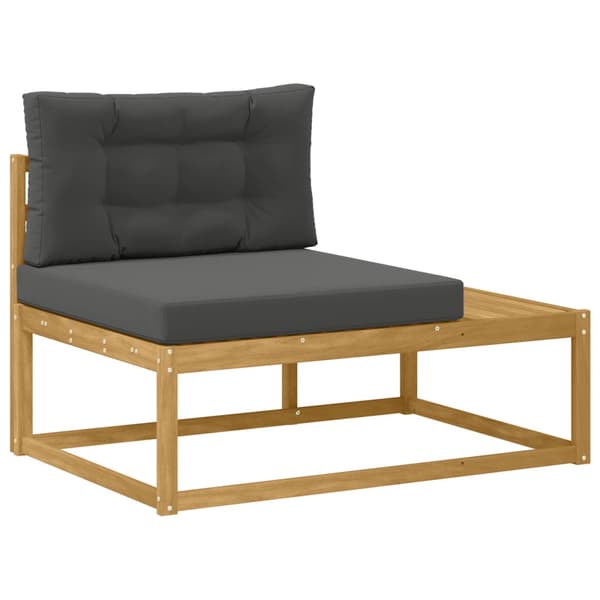 Utomhussoffset med kudde Vit 357 x 198,5 x 73 cm Polyester