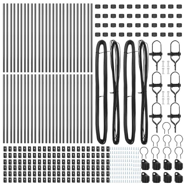 Stängselstolpe 52 pcs Grå 3,2 x 3,2 x 80 cm