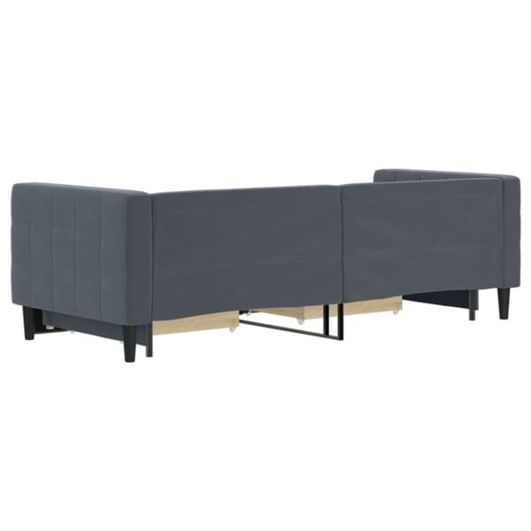 Dagbädd utdragbar med lådor mörkgrå 80x200 cm sammet